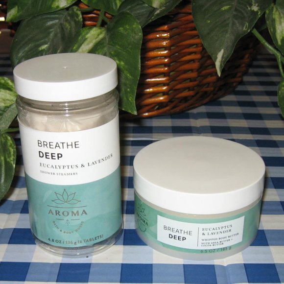 Bath & Body Works Other - BBW Breathe Deep Eucalyptus & Lavender Steamers & Body Butter Lot of 2 New